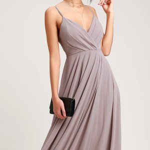 Lulus - Taupe Maxi Dress - Size S - Worn once, like new